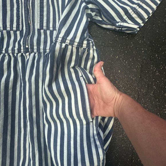 ALIGNE for Anthropolgie Gabriella Short-Sleeve Denim Midi Dress - Picture 13 of 14